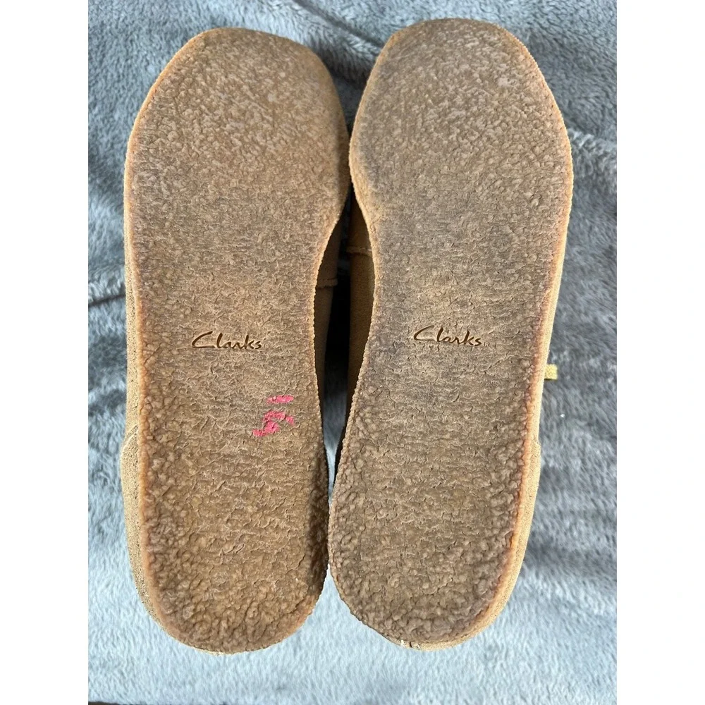 Clarks Shacre Boots Mens 9 Tan Dark Sand Suede Crepe Sole Chukka